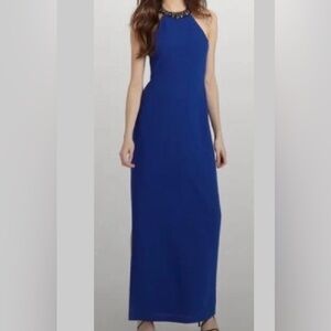 BCBGMaxAzria Royal Blue Halter Maxi Dress